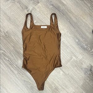 Babaton Brown Silky  Bodysuit